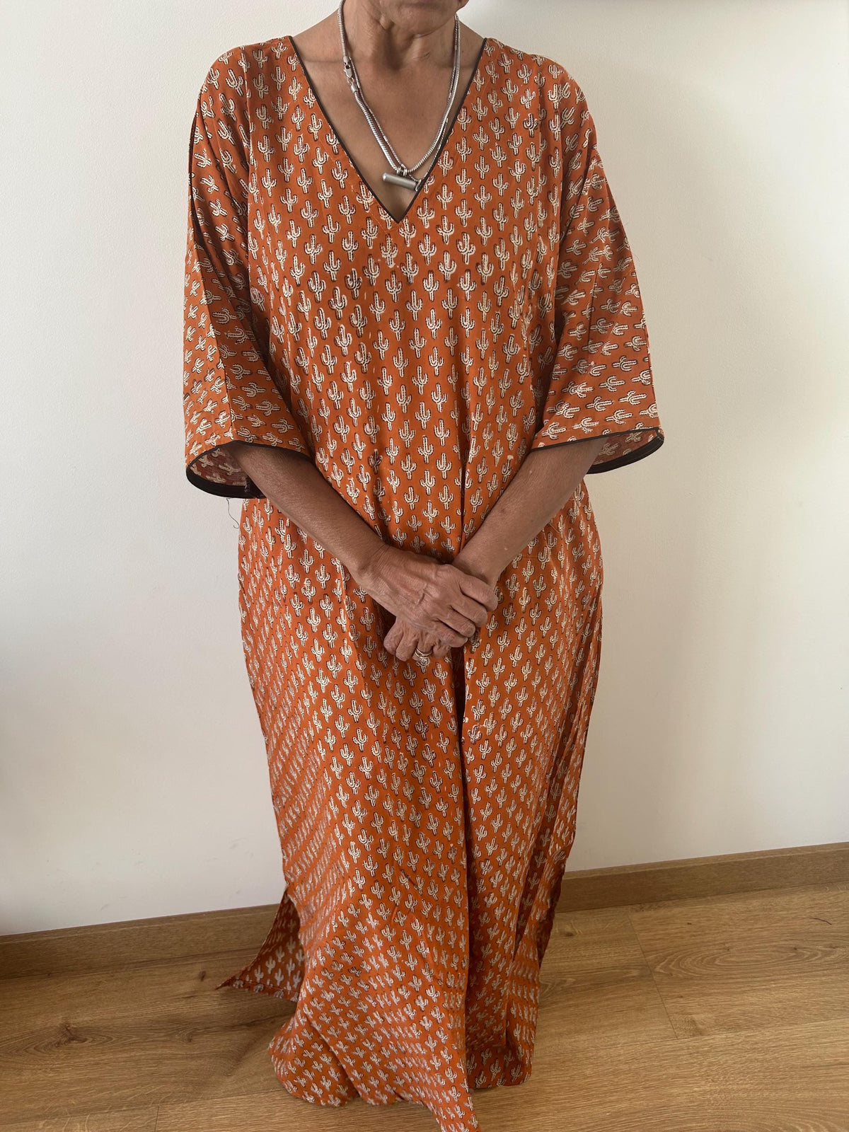 Sunset desert cotton kaftan,caftan, resort wear,loungewear,gifts for her,boho dress,a line dress,block print dress