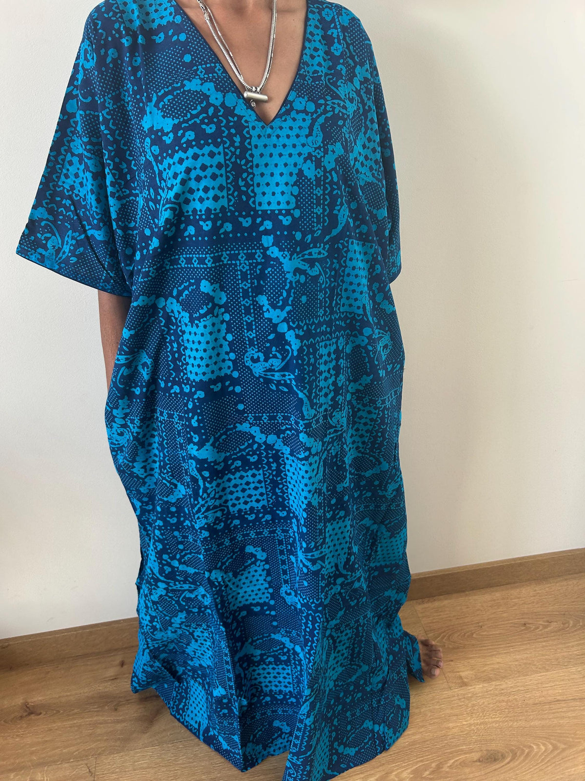 Blue cotton kaftan,caftan, resort wear,loungewear,gifts for her,boho dress,a line dress,block print dress