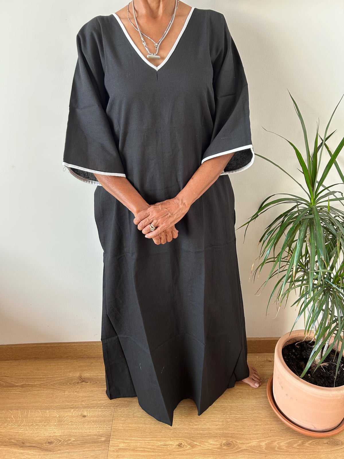 Black  cotton kaftan,caftan, resort wear,loungewear,gifts for her,boho dress,a line dress,block print dress