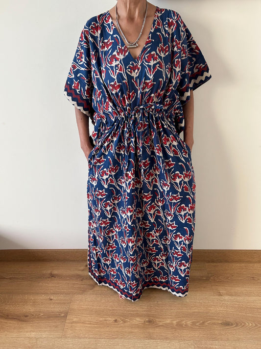 Organic kaftan,indigo Caftan,loungewear,resort wear,beachwear,gifts for her,mom postpartum gift,mothers day gift,maternity dress,beachwear,