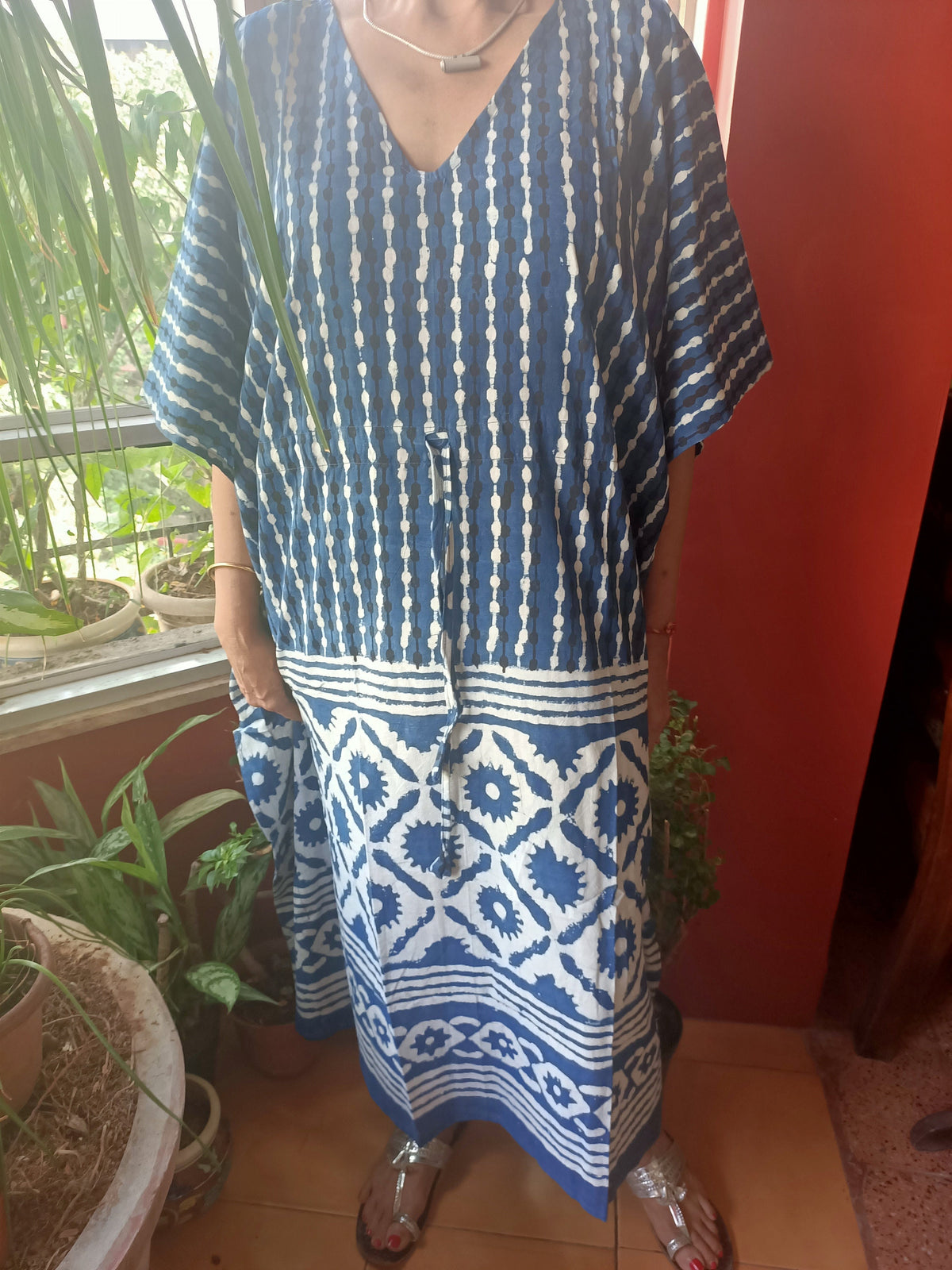 New colours  added Midi kaftan,Block print kaftan,caftan,Cotton caftan,Gifts for her,Boho dress,Plus size dress,