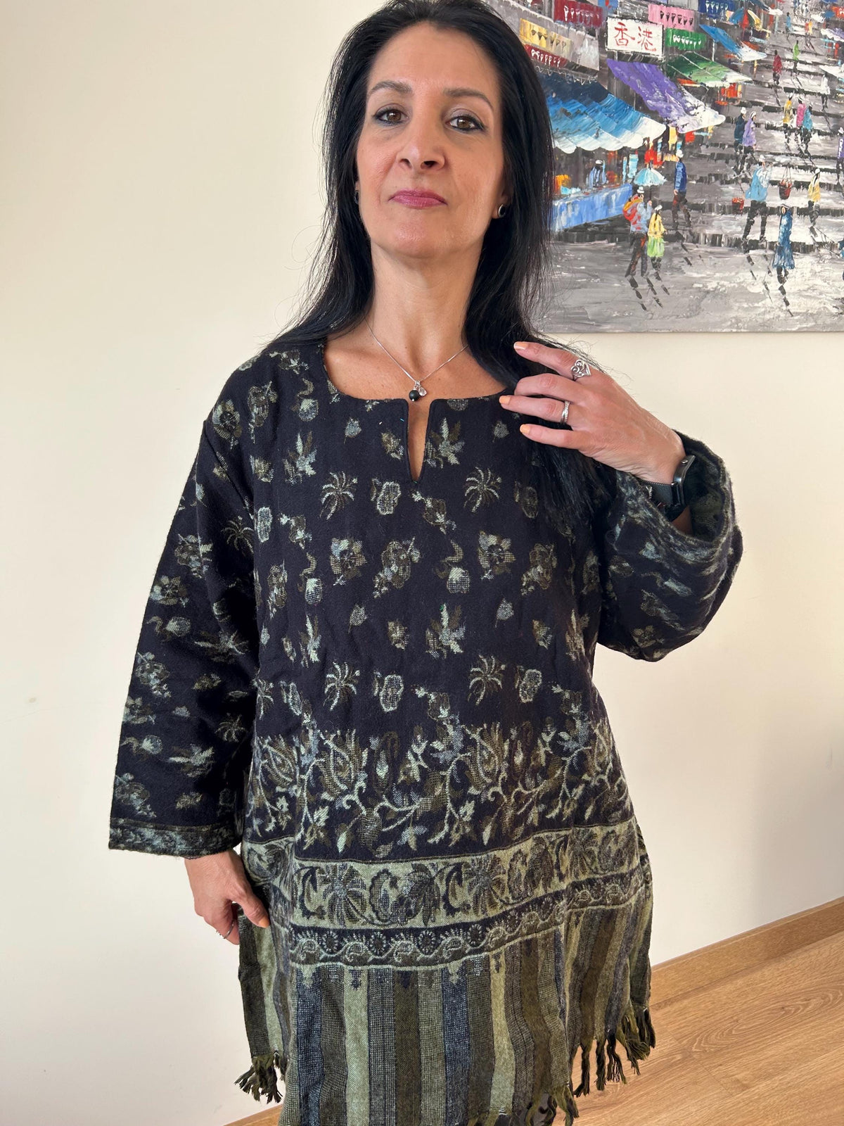 Yak wool tunic,winter tunic,wool top,gifts for her,resort wear,loungewear, Christmas gift,mom postpartum gift,mother's day gift,boho kurti