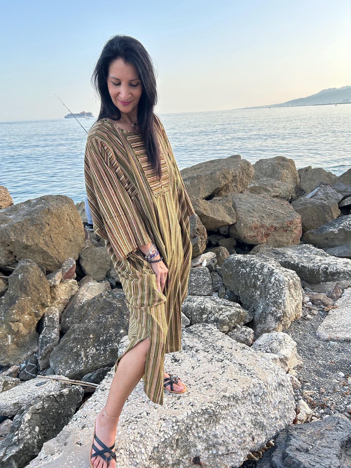 Organic cotton kaftan,caftan, resort wear,loungewear,gifts for her,boho dress,a line dress,block print dress