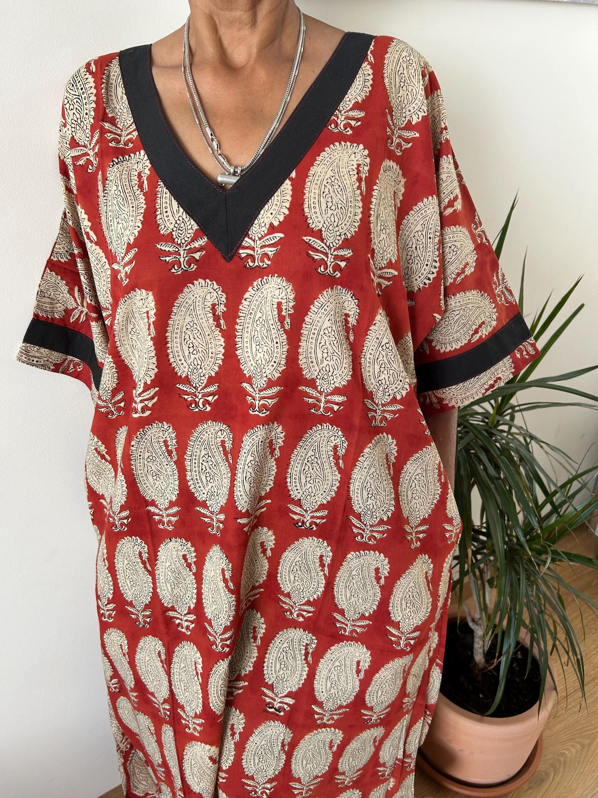 Maroon paisley cotton kaftan,caftan, resort wear,loungewear,gifts for her,boho dress,a line dress,block print dress