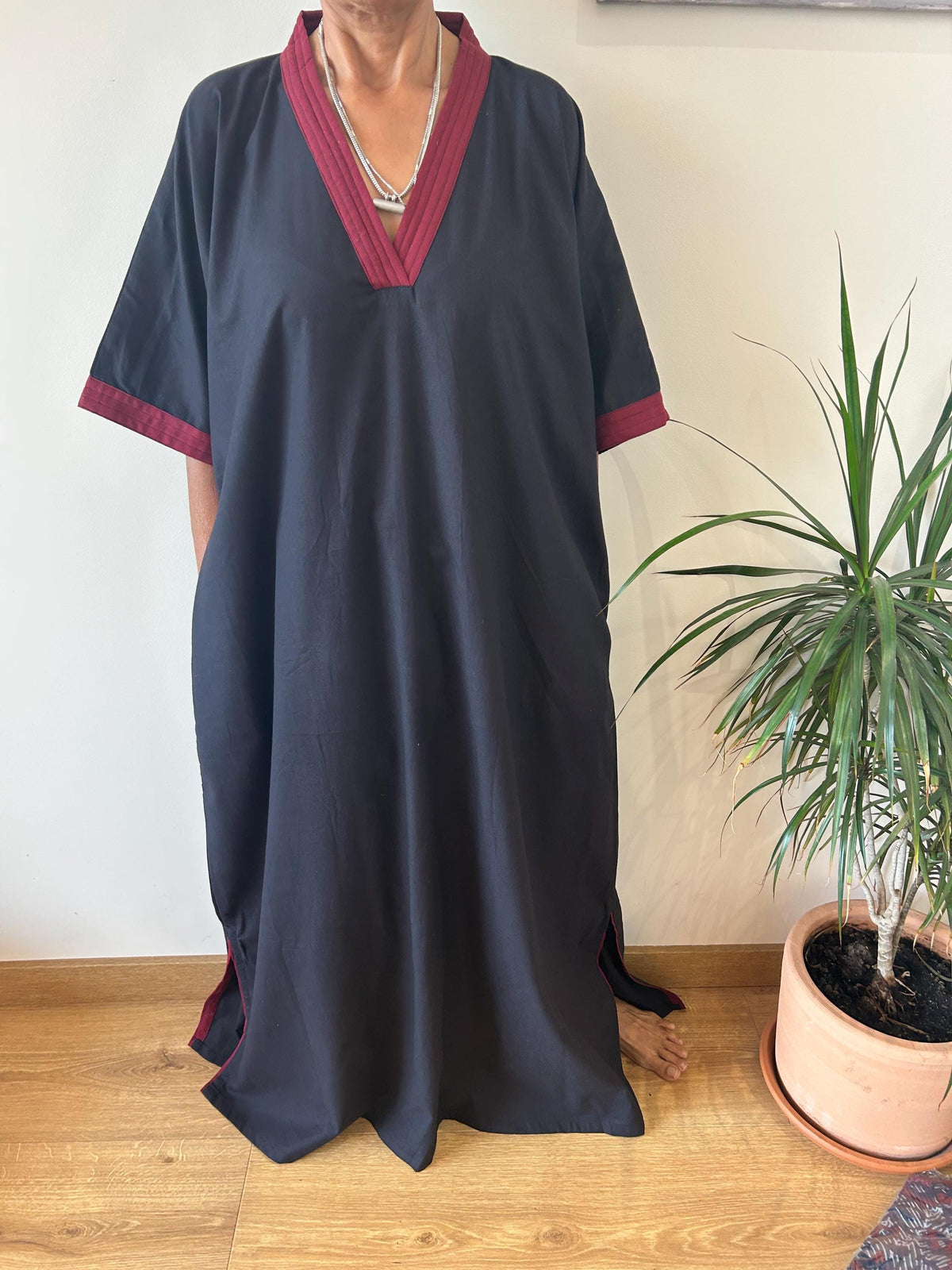Maroon cotton kaftan,caftan, resort wear,loungewear,gifts for her,boho dress,a line dress,block print dress