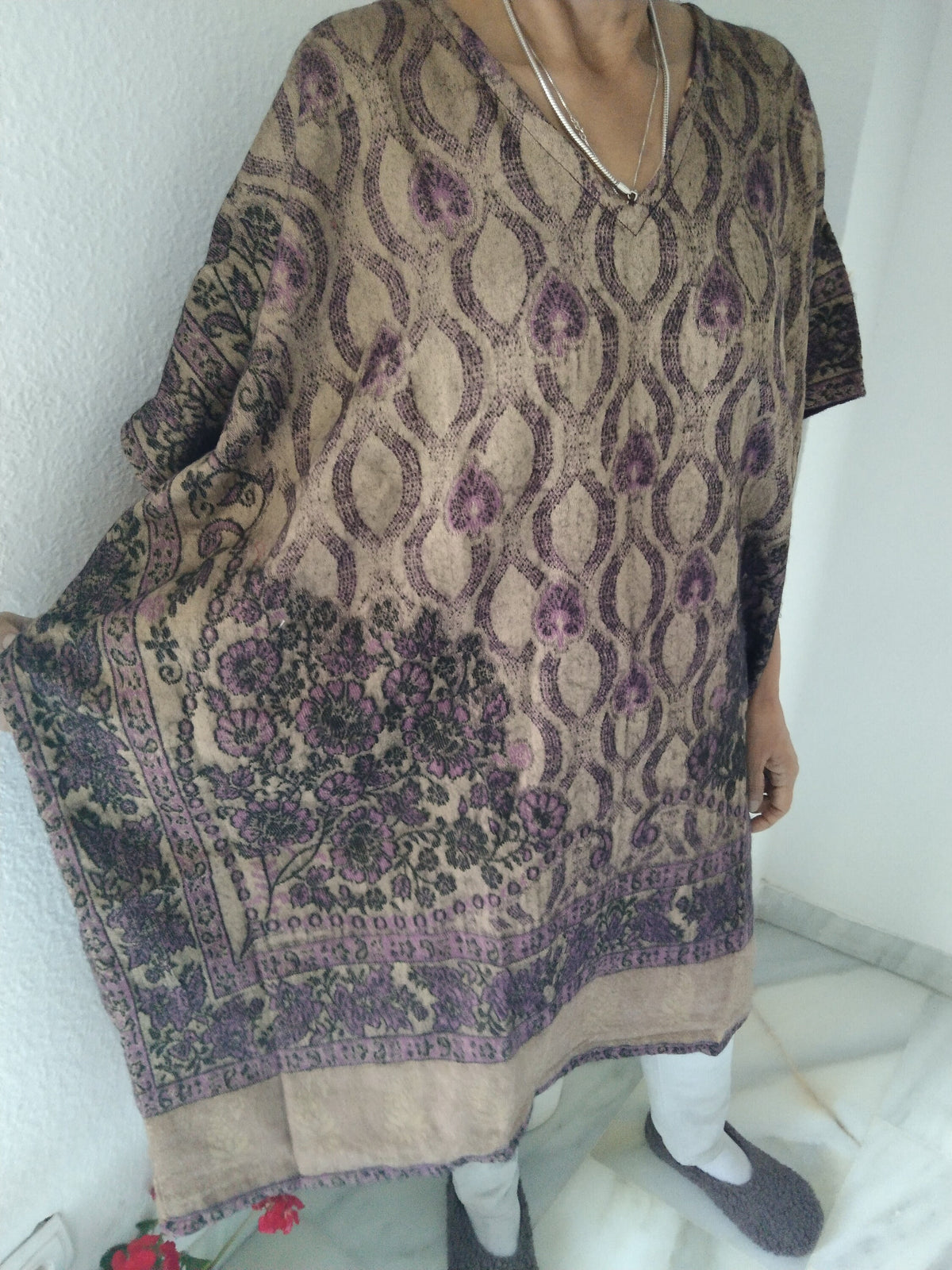 Unisex wool kaftan,unisex wool tunic,gifts for her, loungewear, resort wear,boho wool dress,