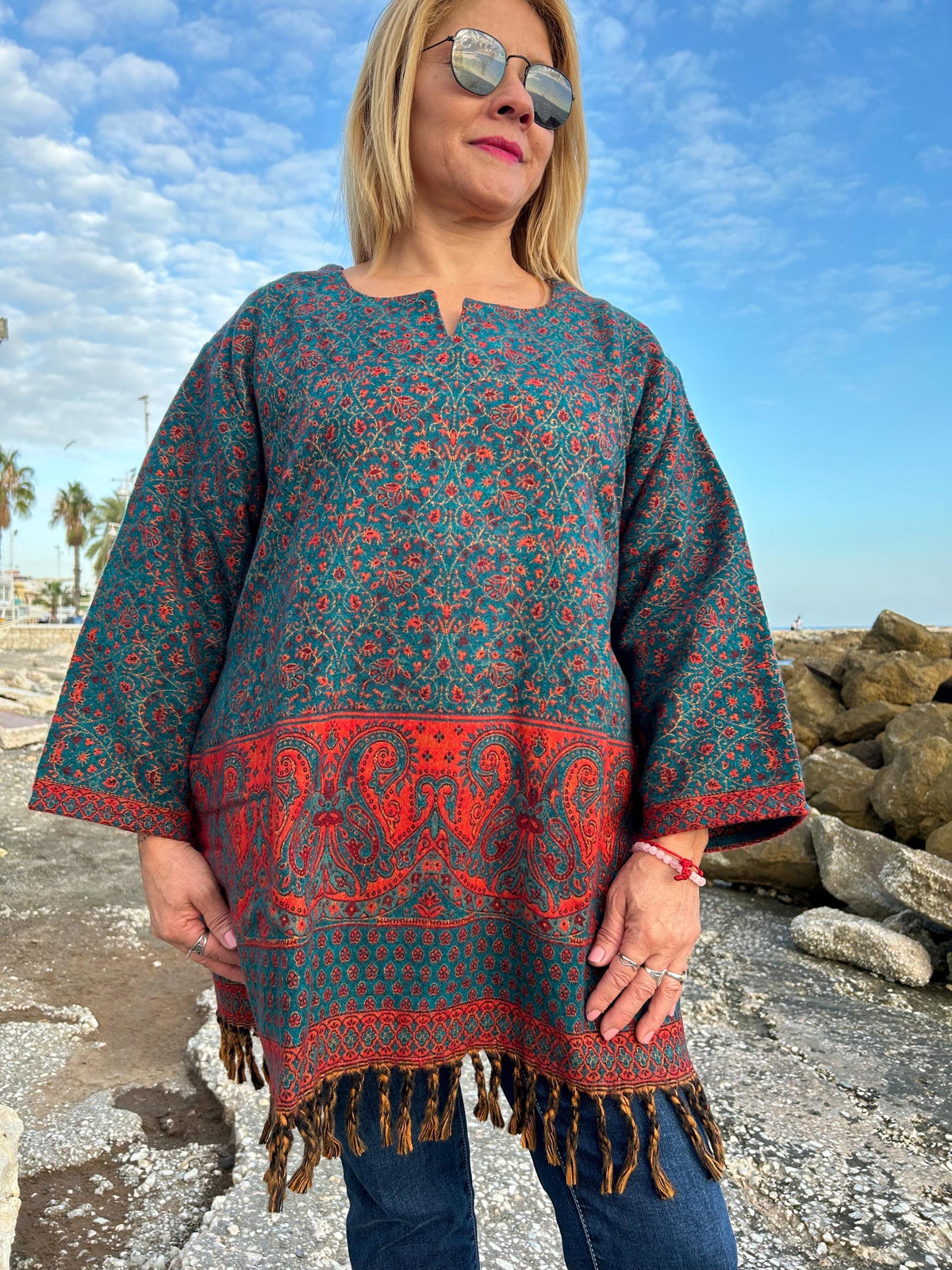 Wool tunic,winter Kurti,resort wear,loungewear,gifts for her,Christmas gift,boho winter Kurti,wool tunic