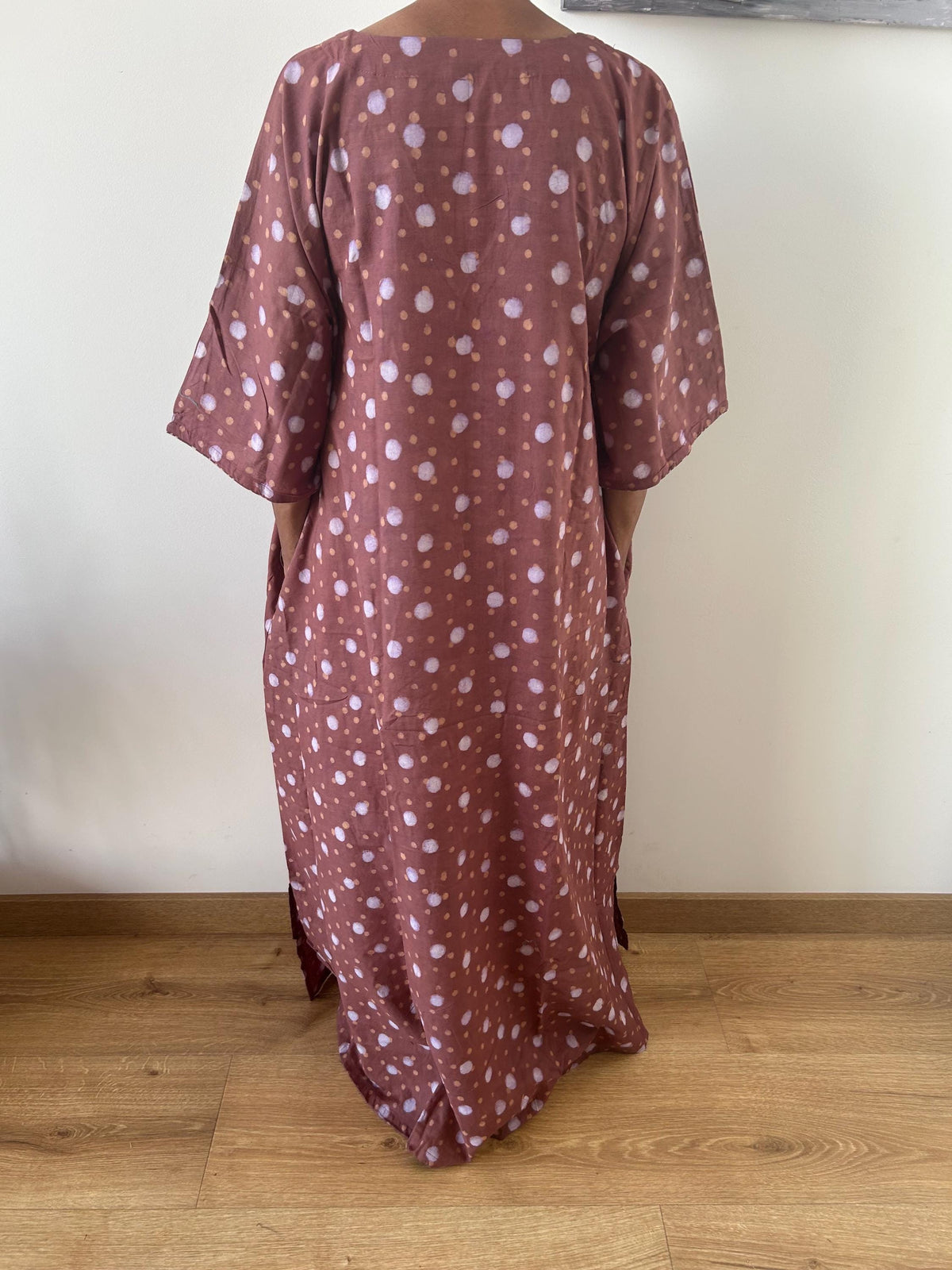 Polka  check cotton kaftan,caftan, resort wear,loungewear,gifts for her,boho dress,a line dress,block print dress