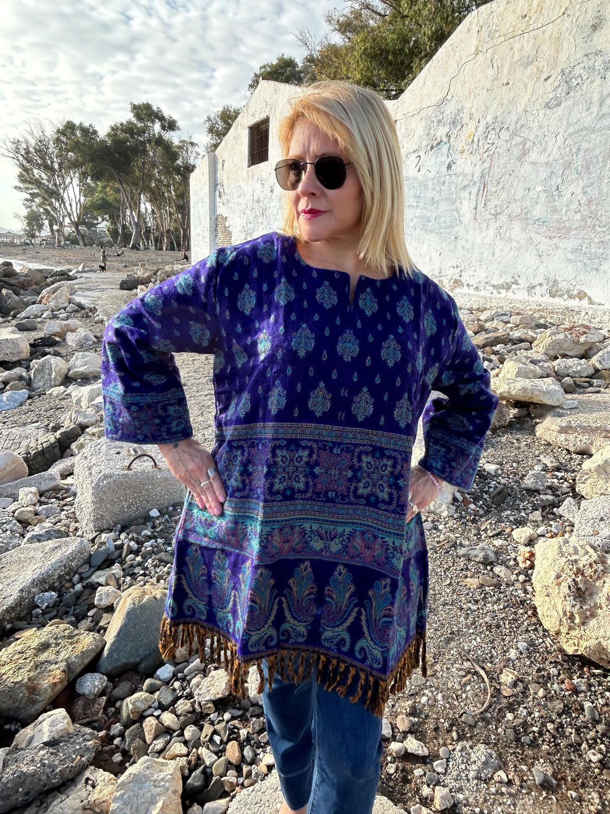 Yak wool tunic,resort wear,loungewear,winter tunic,wool kurti,gifts for her, Christmas gift,mom postpartum gift,mother's day gift,boho wool