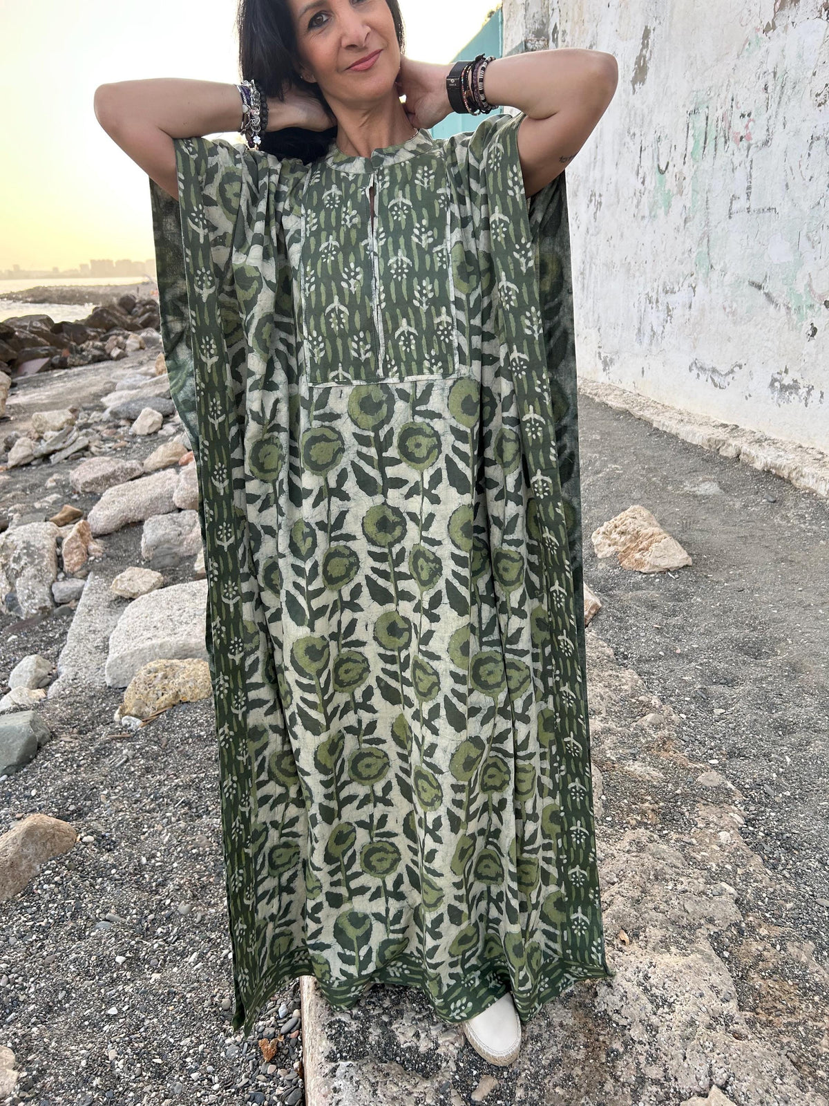 Indigo Cotton kaftan,caftan,resort wear,loungewear,sleepwear,gifts for her,boho dress,plus size kaftan,maternity dress,Mom postpartum dress