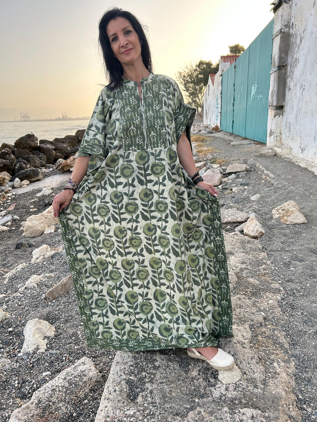 Indigo Cotton kaftan,caftan,resort wear,loungewear,sleepwear,gifts for her,boho dress,plus size kaftan,maternity dress,Mom postpartum dress