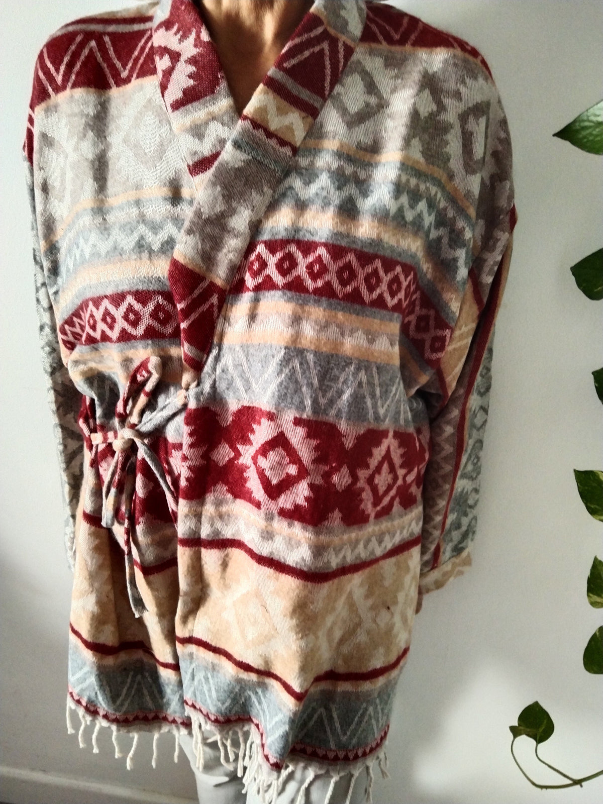 Wool wrap top,wool wrap tunic,winter robe,winter top,gifts for her, Christmas gifts,boho robe