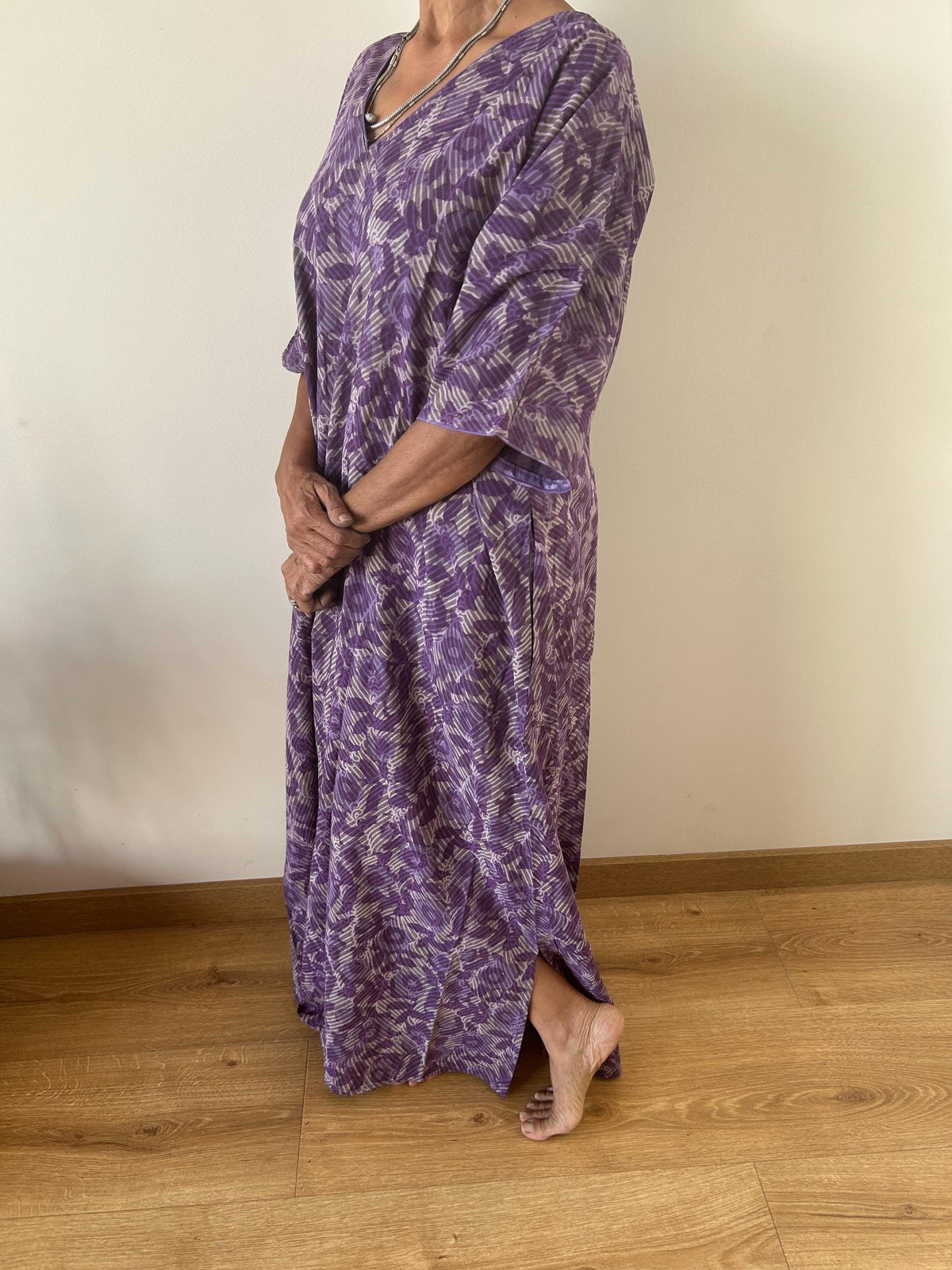 Purple cotton kaftan,caftan, resort wear,loungewear,gifts for her,boho dress,a line dress,block print dress