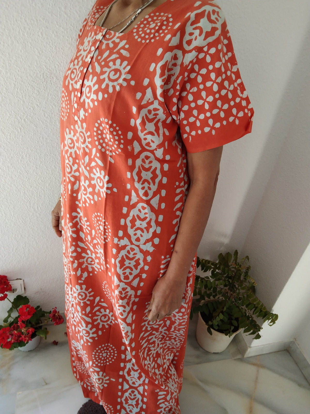 Orange A line kaftan, loungewear,resort wear,boho dress,gifts for her,cotton dress