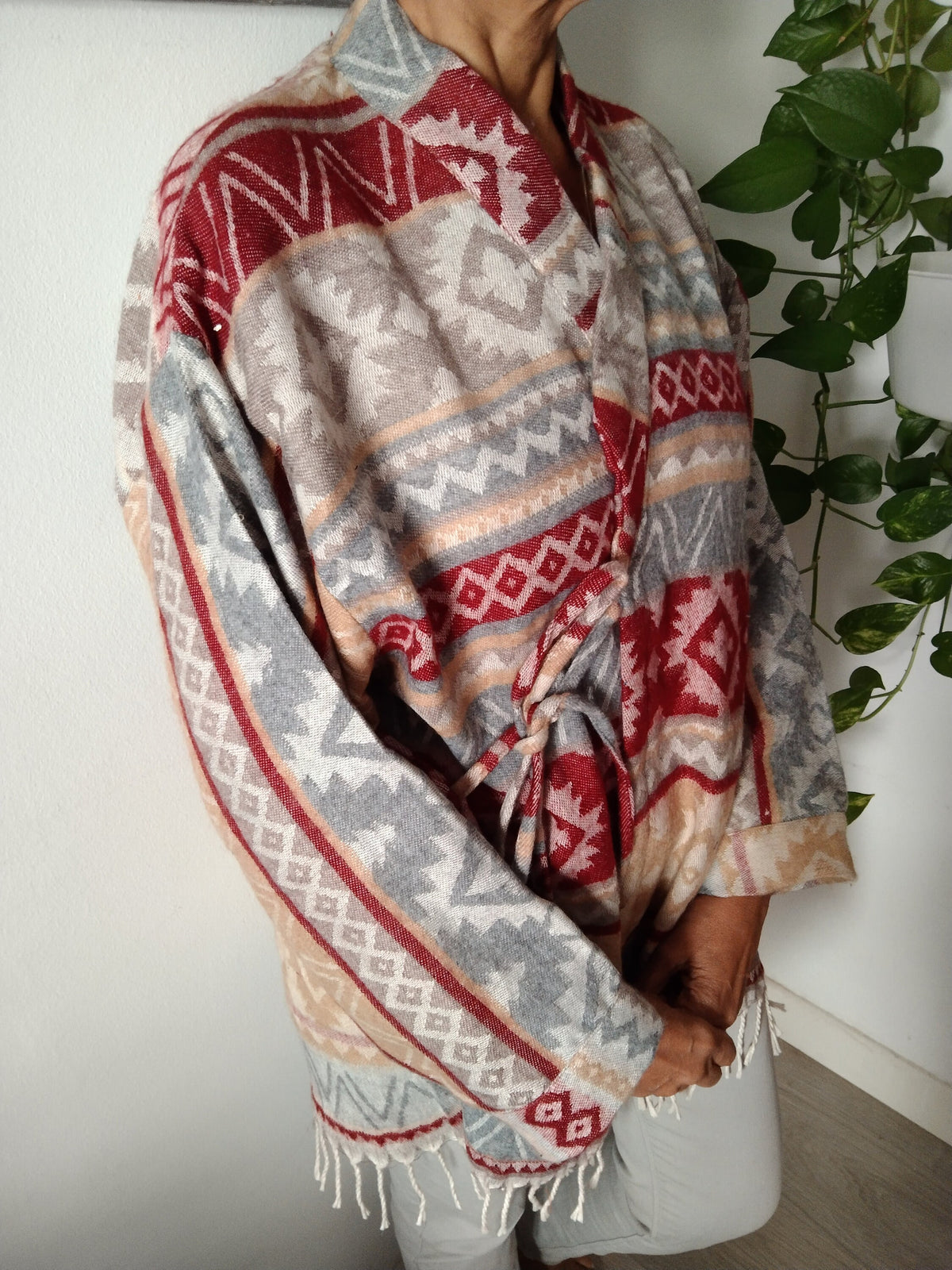 Wool wrap top,wool wrap tunic,winter robe,winter top,gifts for her, Christmas gifts,boho robe