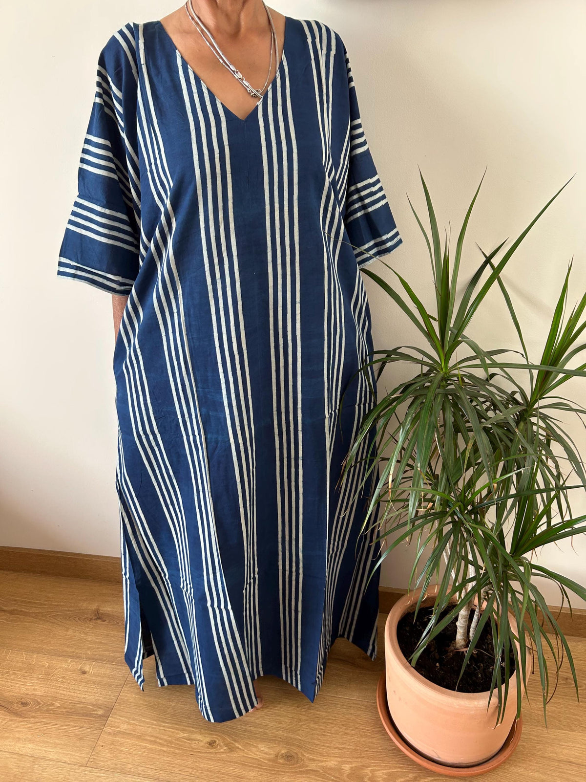 Indigo cotton kaftan,caftan, resort wear,loungewear,gifts for her,boho dress,a line dress,block print dress