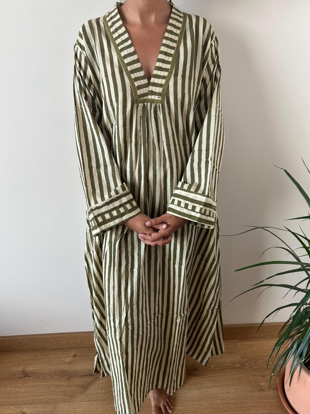 Purple stripe  cotton kaftan,caftan, resort wear,loungewear,gifts for her,boho dress,a line dress,block print dress