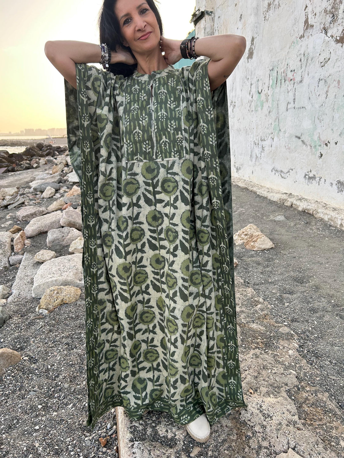 Indigo Cotton kaftan,caftan,resort wear,loungewear,sleepwear,gifts for her,boho dress,plus size kaftan,maternity dress,Mom postpartum dress