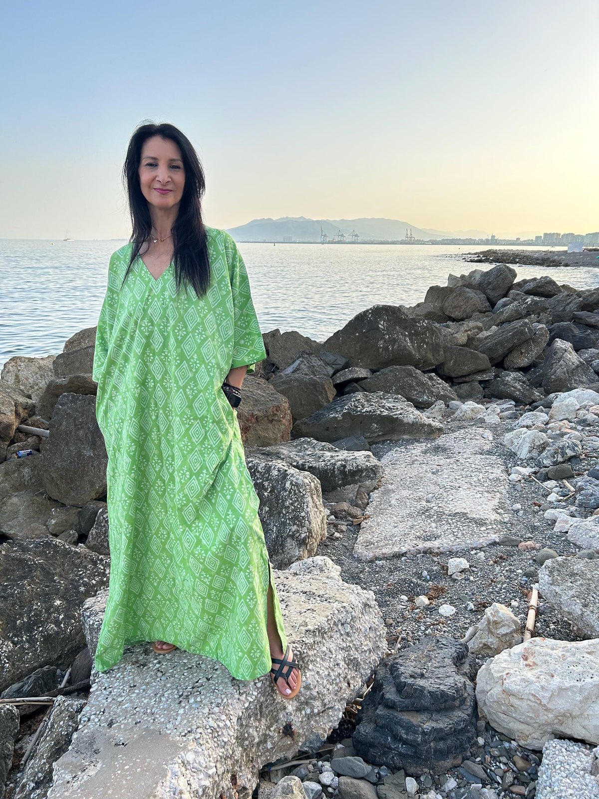 Organic cotton kaftan,caftan, resort wear,loungewear,gifts for her,boho dress,a line dress,block print dress