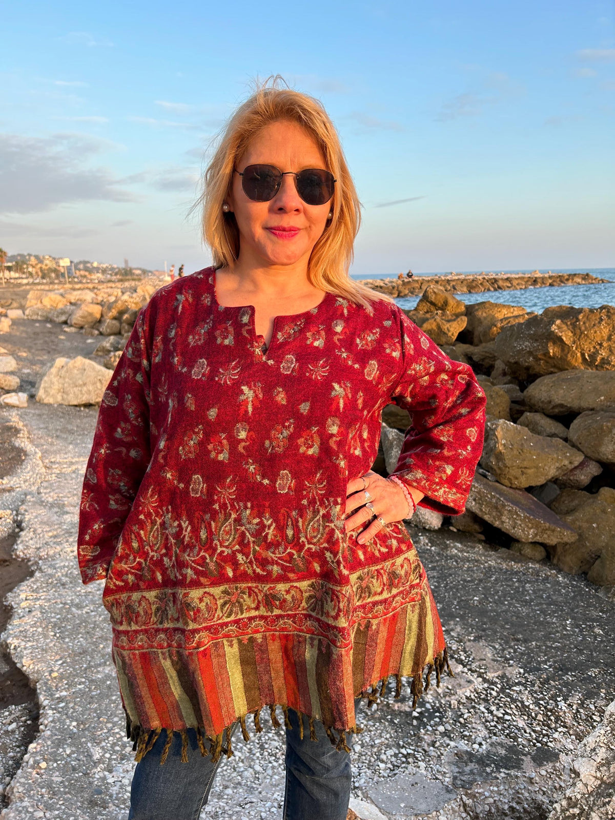 Yak wool tunic,gifts for her,resort wear, Christmas gift,mom postpartum gift,winter kurti,wool kurti,wool loungewear,wool tunic,boho tunic