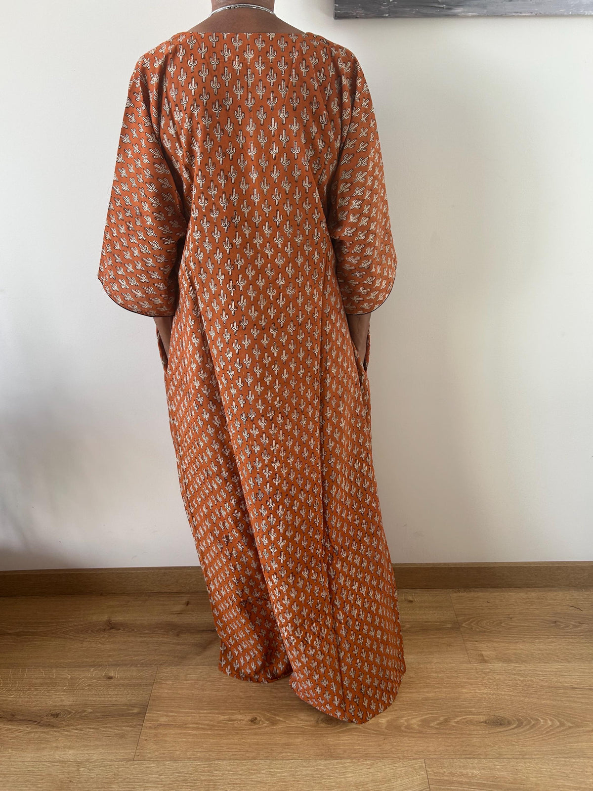 Sunset desert cotton kaftan,caftan, resort wear,loungewear,gifts for her,boho dress,a line dress,block print dress